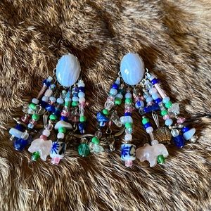 Handmade BLUE LACE Agate Cabochon Earrings